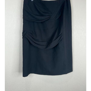 ESCADA Women's Twisted Front Skirt‎ Back Zipper Solid Black Size 4